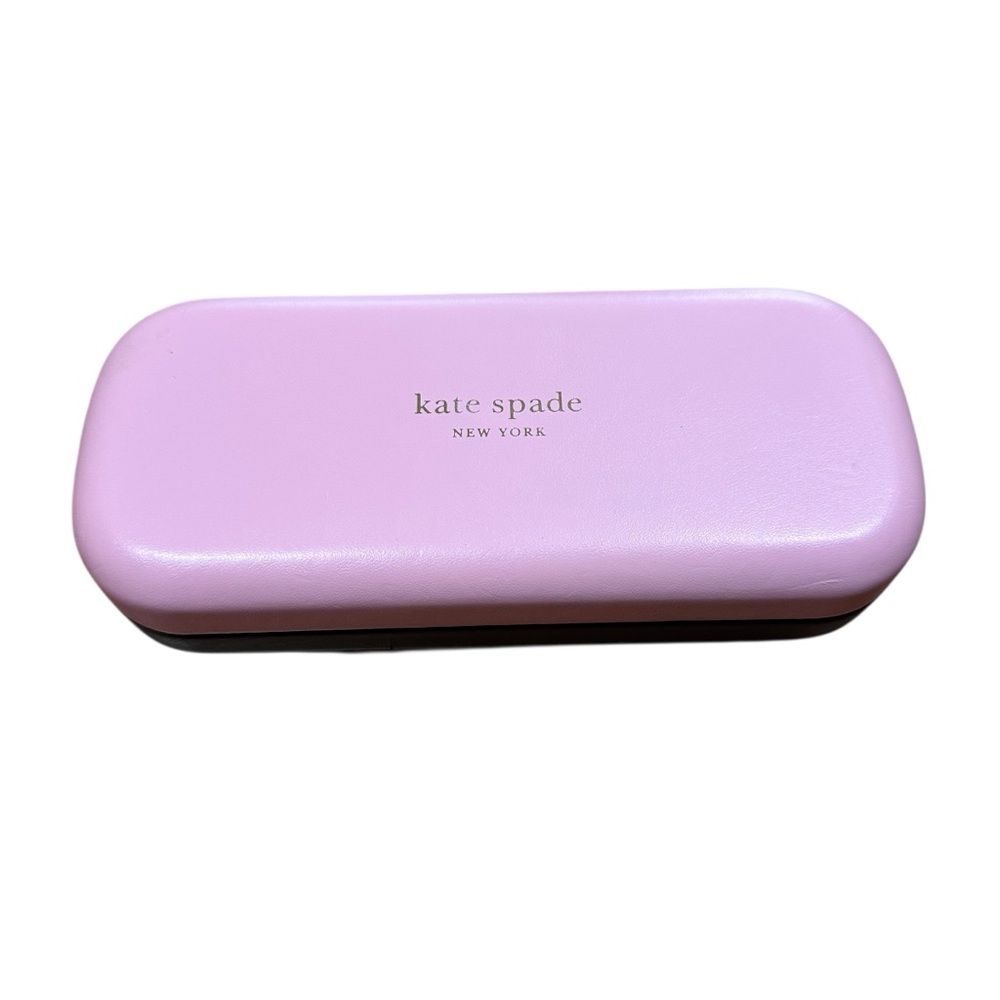 Kate Spade Pink Green Glasses Sunglasses Case Leather "So Happy To See You"